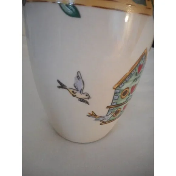 Vintage Lot of 2 Thomson Pottery Birdhouse Topiary Mugs #3 - Picture 4 of 7